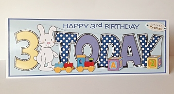 Cute Bunny with Train 3 Today Large Dl by Sheryl Tully