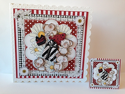 Tipsy Topsy Mice Card Front Kit by Sheryl Tully