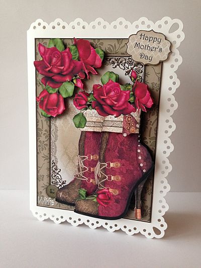 Steampunk Boots & Hot Pink Roses Mini Kit by Sheryl Tully