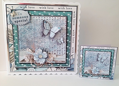 Cardtopper with Inlet Blue Blooming 242 by Sheryl Tully