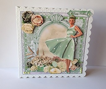 Vintage Polka Dot Dress Beauty Card Front Kit by Sheryl Tully