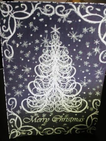 Silent Christmas Night Black & White Card Front by Sheryl Anne Reed