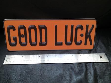 Large Dl Good Luck Novelty Number Plate N 3D Decoupage by Sheryl Anne Reed