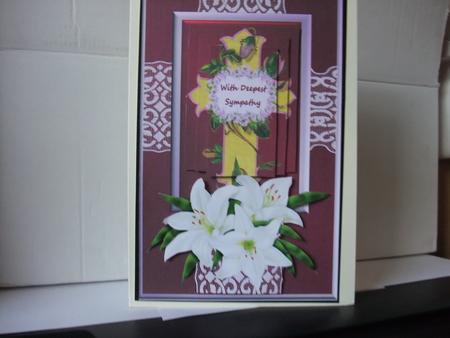 Vintage Cross with Lilies Pyramid by SHIRLEY PEACOCK