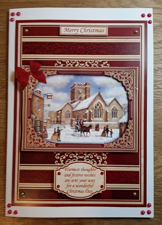 A5 RED & GOLD CHRISTMAS CHURCH Quick Layer Card Kit by Shirley Taylor