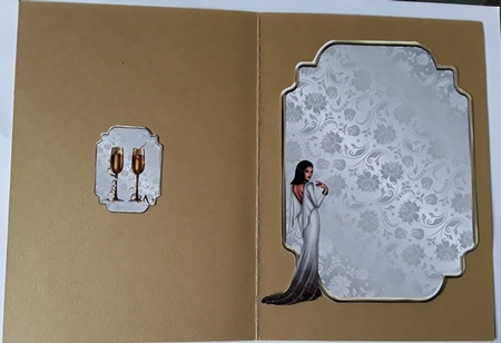 Art Deco New Year 2 - A5 card front with decoupage by Shirley Taylor