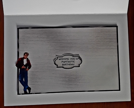 Rebel 1 - A5 card front with decoupage by Shirley Taylor