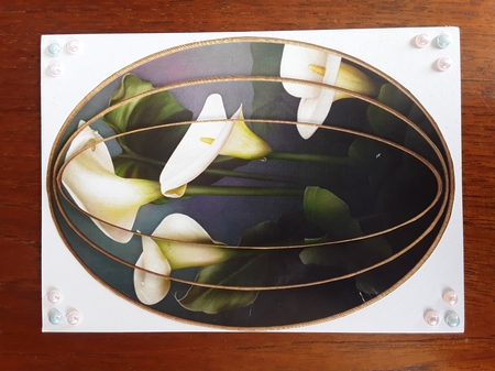 Elongated Oval Stacker - White Callas by Shirley Taylor