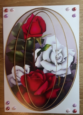 Elongated Oval Stacker - War Of Roses by Shirley Taylor