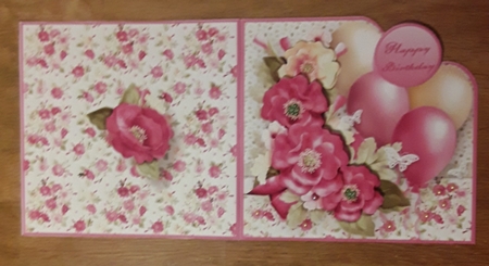 Pink Poppies - Balloons Card Mini Kit by Shirley Taylor