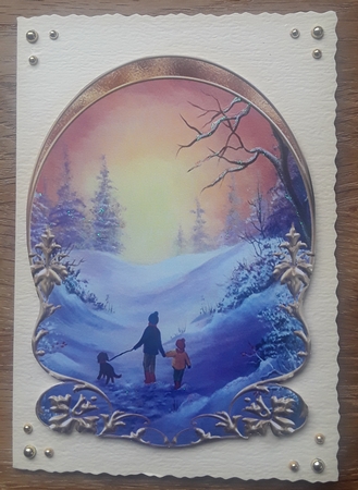 Unembellished Arched Winter Scene Toppers 1 ( 8x8 6x6 A5 A6 ) by Shirley Taylor