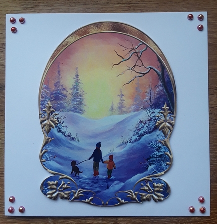 Unembellished Arched Winter Scene Toppers 1 ( 8x8 6x6 A5 A6 ) by Shirley Taylor