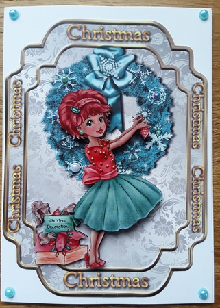 Deck the Wreaths - 7x5 inch topper with decoupage by Shirley Taylor