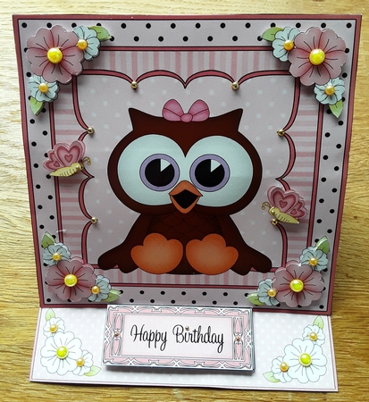 3D Easel Card Mini Kit - Cute Little Hoot Owl by Shirley Taylor