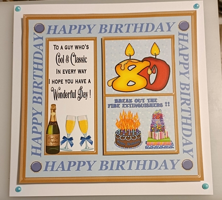 Male age 80 Birthday card front 1 by Shirley Taylor
