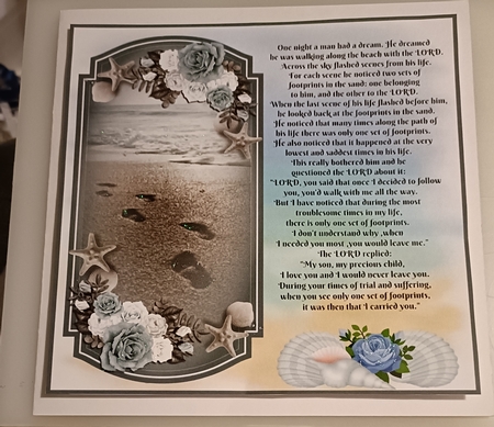 3 Foot prints verse card fronts/toppers 1 by Shirley Taylor