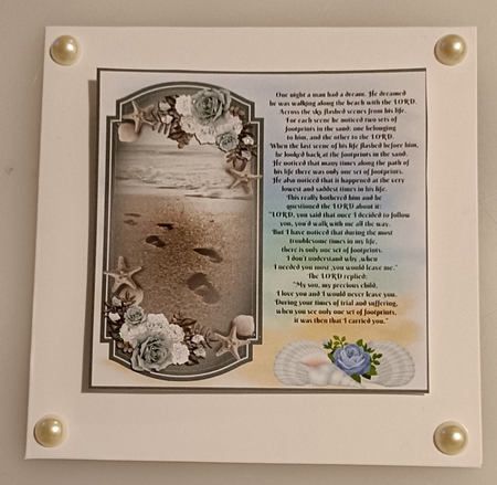 3 Foot prints verse card fronts/toppers 1 by Shirley Taylor