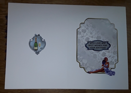 Martini Nights 2 - A5 card front with decoupage by Shirley Taylor