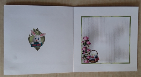 Pretty Easter Basket - 6x6 inch card front with decoupage by Shirley Taylor