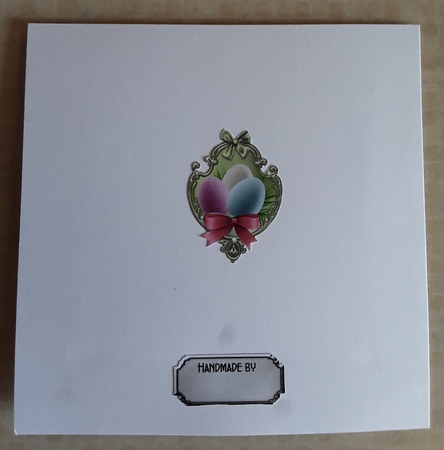 Pretty Easter Basket - 6x6 inch card front with decoupage by Shirley Taylor