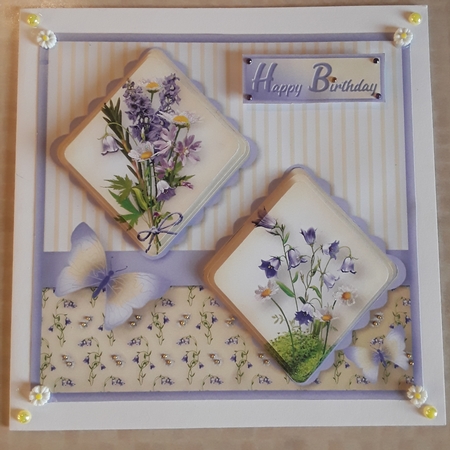 Wildflower Posies - Double Diamond Card Mini Kit by Shirley Taylor