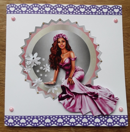 Lovely Ladies 3 - 5x6 inch round topper with decoupage by Shirley Taylor