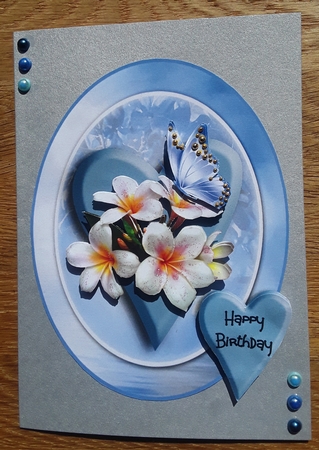 Pretty Butterfly - 7x5 inch topper with decoupage by Shirley Taylor