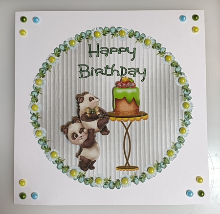 Cake Yum Yum - 6 inch circular topper with decoupage by Shirley Taylor
