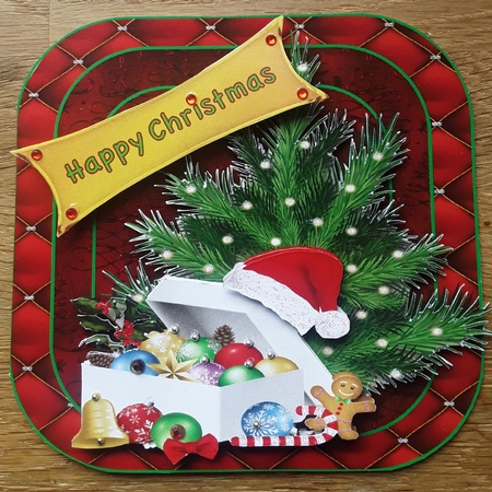 Christmas Decorations - Cut and fold card.  by Shirley Taylor