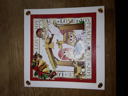 7x7 Peace love & Joy nativity by Shirley Taylor