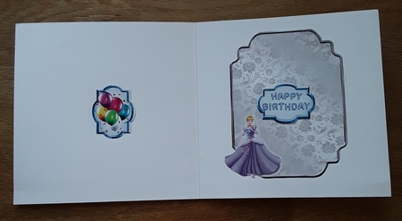 Birthday Cinders - 6x6 inch card front with decoupage by Shirley Taylor