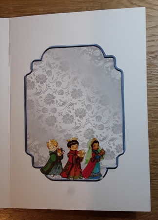 Carols at Christmas 2 - 7x5 inch card front with decoupage by Shirley Taylor