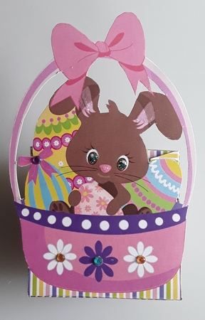 EASTER CHOCOLATE BUNNY BASKET HEAD FAVOR TREAT GIFT BOX by Shirley Taylor