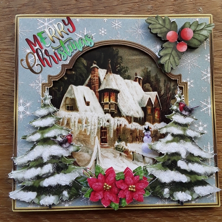  Old Time Christmas - Cut & Fold Card with stand away front panel.  by Shirley Taylor