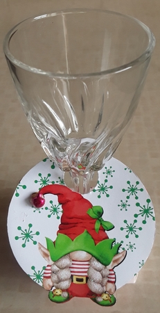 WINE GLASS TAGS CHRISTMAS GNOMES GNOME by Shirley Taylor