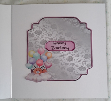 Childrens Foxy Birthday Wishes - 6x6 Circular topper with decoupage by Shirley Taylor