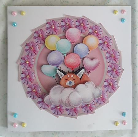 Matching blank insert sheet for the design sheet - Childrens Foxy Birthday Wishes by Shirley Taylor