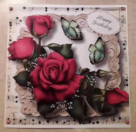 Fabulous Floral With Sheet Music - Red Roses by Shirley Taylor