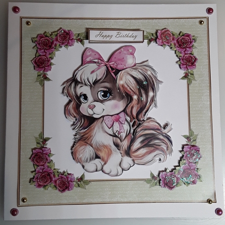 Cute Puppy Birthday Topper - Card #2 by Shirley Taylor