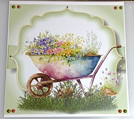 Simple Watercolour Wheelbarrow Of Flowers 4 by Shirley Taylor