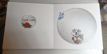 Beautiful Dalmation Puppy - 6X6 inch card front with decoupage by Shirley Taylor