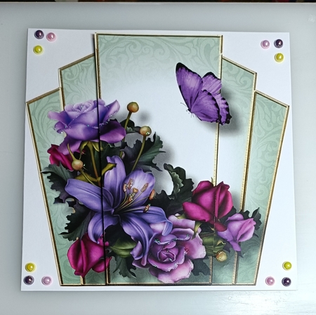 7x7 Art Deco Floral Stacker - Soft Gothic by Shirley Taylor