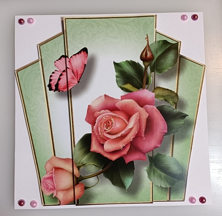 7x7 Art Deco Floral Stacker - Downton Roses by Shirley Taylor
