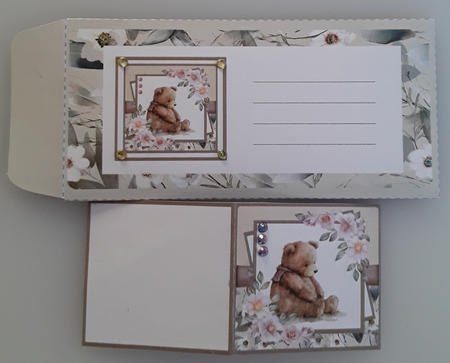 Vintage Teddy Bear #1 (7x7 inch square card kit) by Shirley Taylor