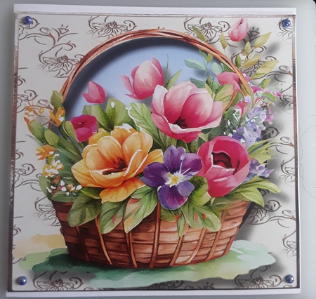 Beautiful Flower Basket 1 8x8 by Shirley Taylor