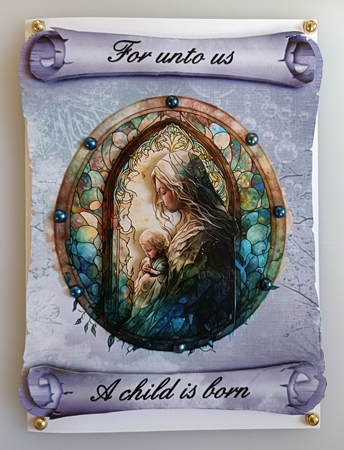 Matching insert sheet for the design sheet - Church Windows 4, Christmas, by Shirley Taylor