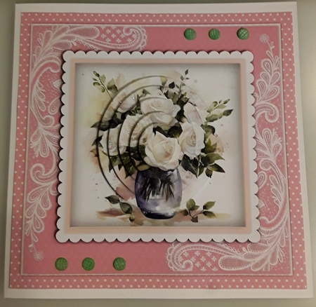 8x8 Mini Kit, Beautiful White Roses , Pyramid by Shirley Taylor