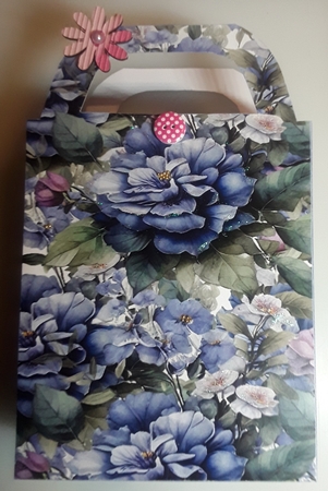 Blue and purple floral gift bag 9 by Shirley Taylor