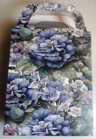 Blue and purple floral gift bag 9 by Shirley Taylor