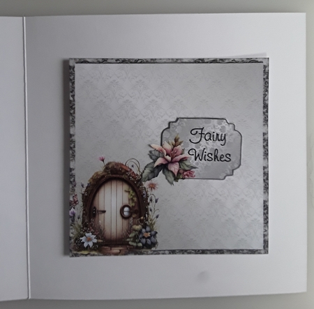 DIY Fairy Doors 1 - 6x6 inch card front with decoupage by Shirley Taylor